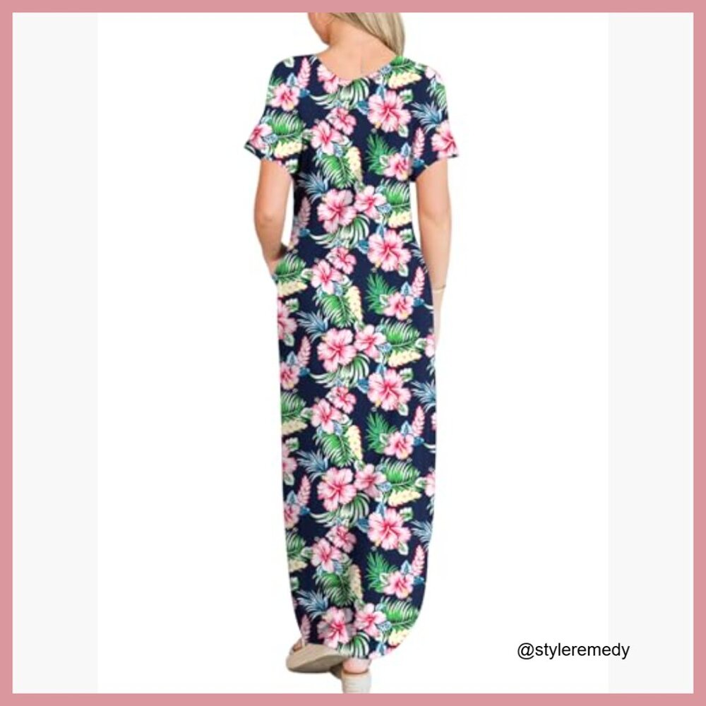 Rayon Polyester Elastane Maxi Dress Split Hem Cas… - image 4